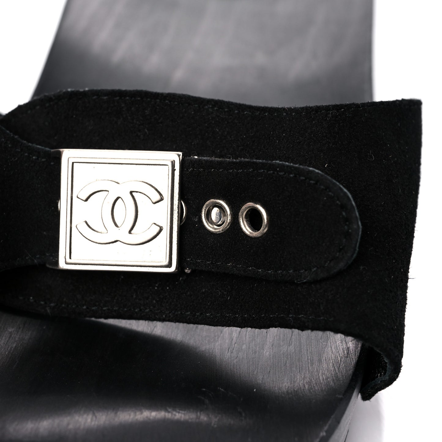 Suede Wood Sandals 41 Black