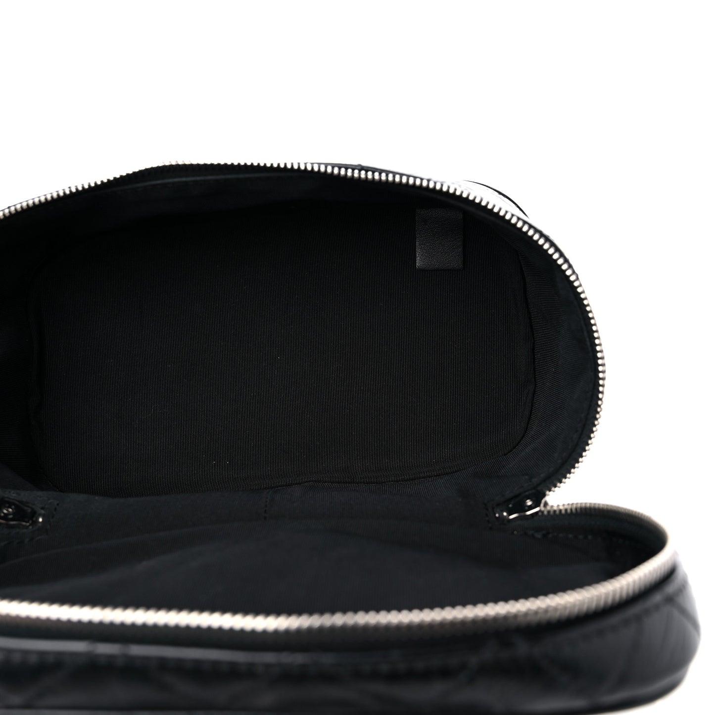 Crumpled Calfskin PVC Quilted Flap Black