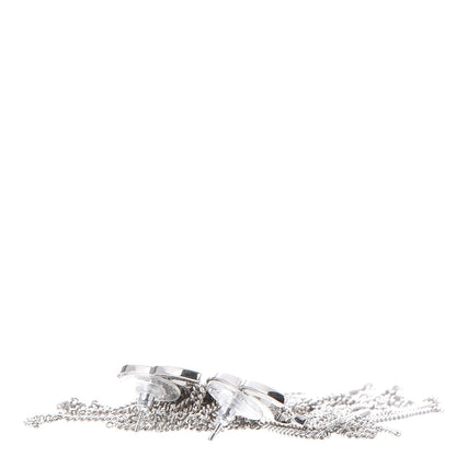 Chanel Crystal CC Chain Drop Earrings Silver 4 of 6