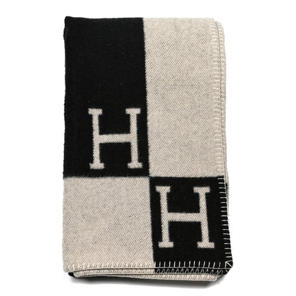 Hermes Wool Cashmere Avalon Blanket Ecru Gris Fonce 1 of 3