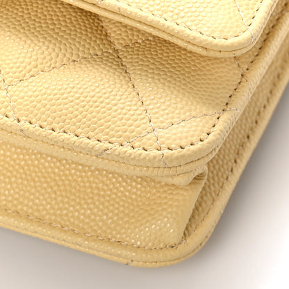 Chanel Caviar Quilted Wallet on Chain WOC Yellow 9 of 10