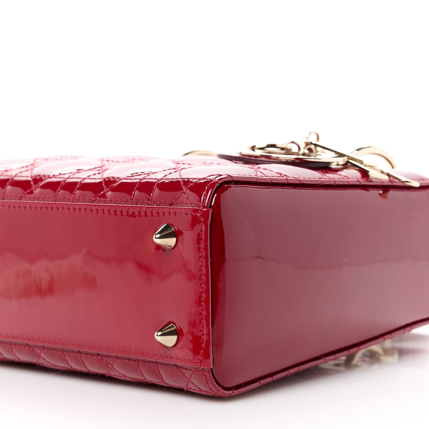 Christian Dior Patent Cannage Small Lady Dior Cherry Red 10 of 14