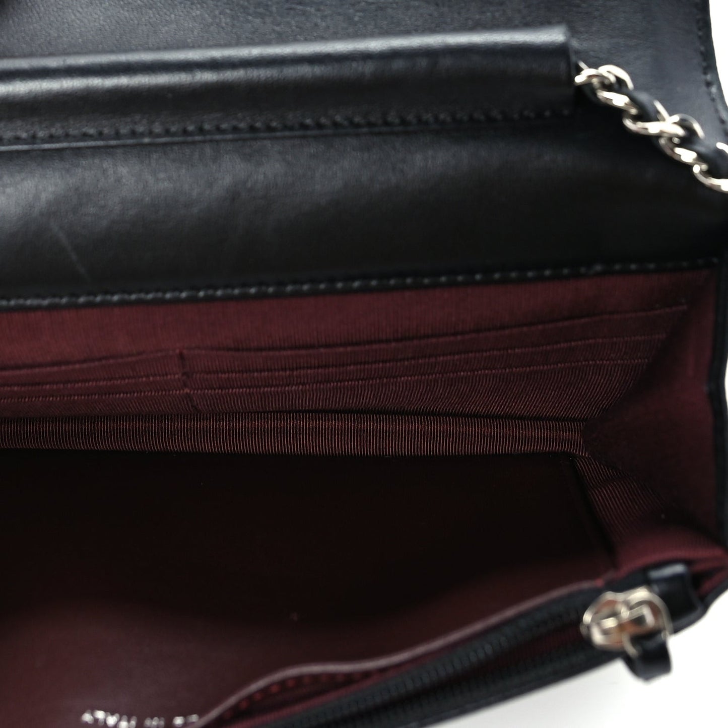 Lambskin Quilted Wallet On Chain WOC Black