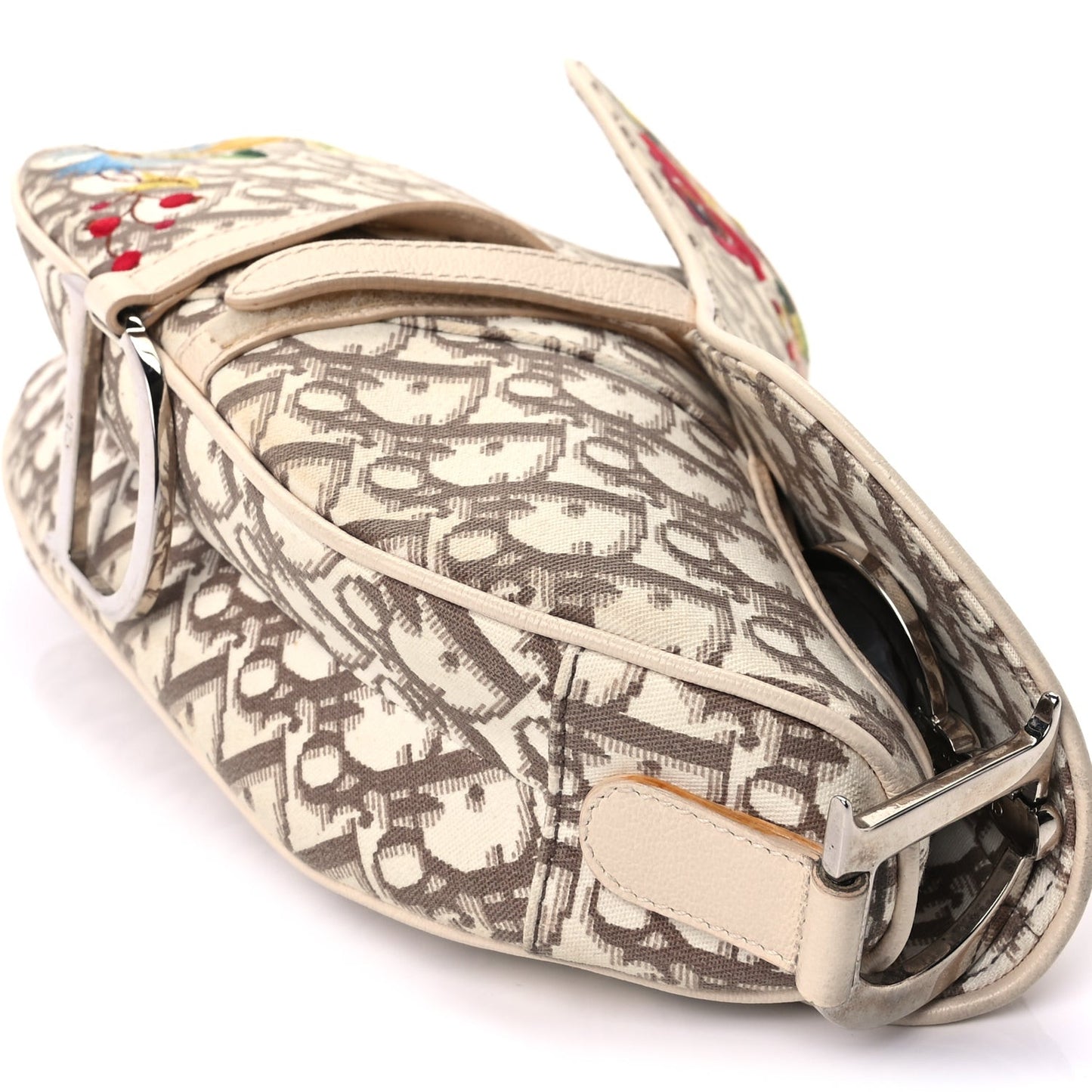 Monogram Vintage Flowers Saddle Bag  Beige