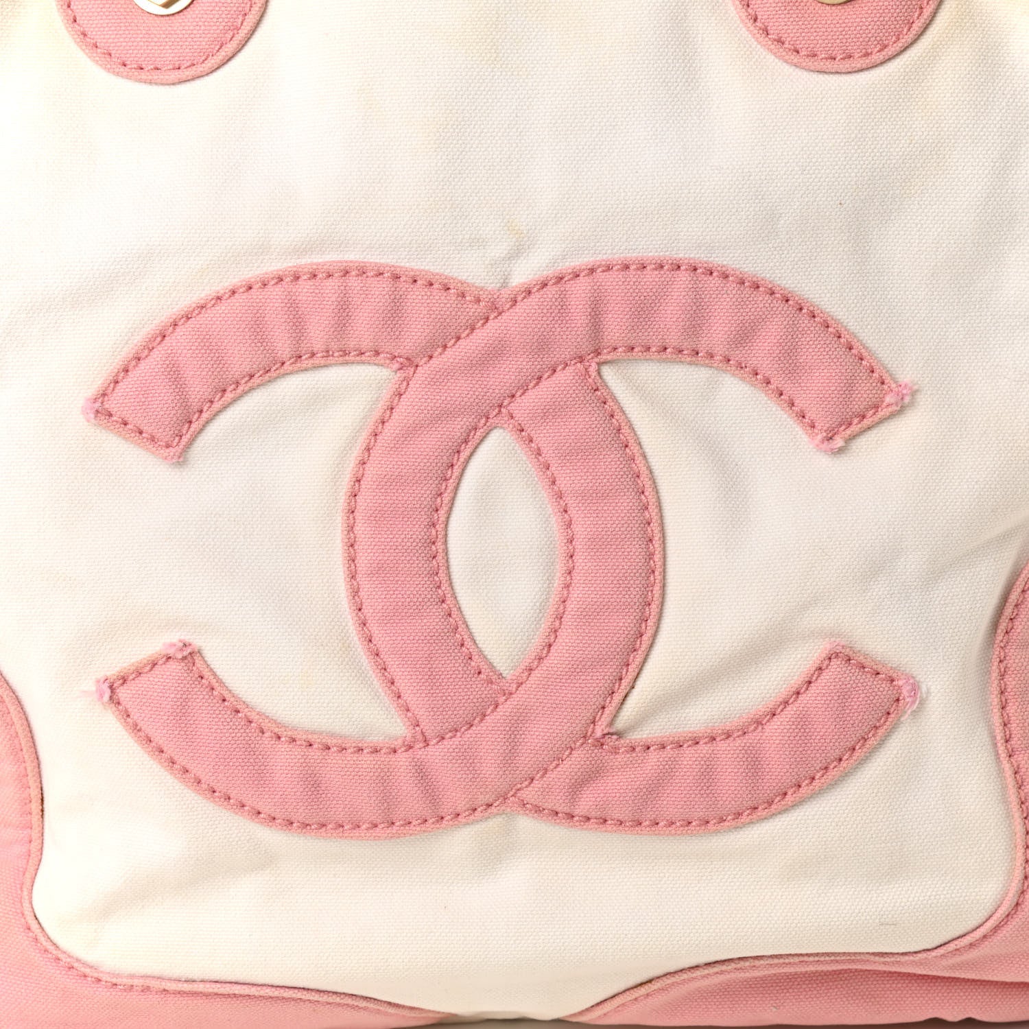 Chanel Canvas CC Handbag Pink White 8 of 14