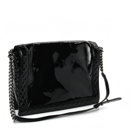 Chanel Patent Large Boy Reverso Flap Black 6 of 27