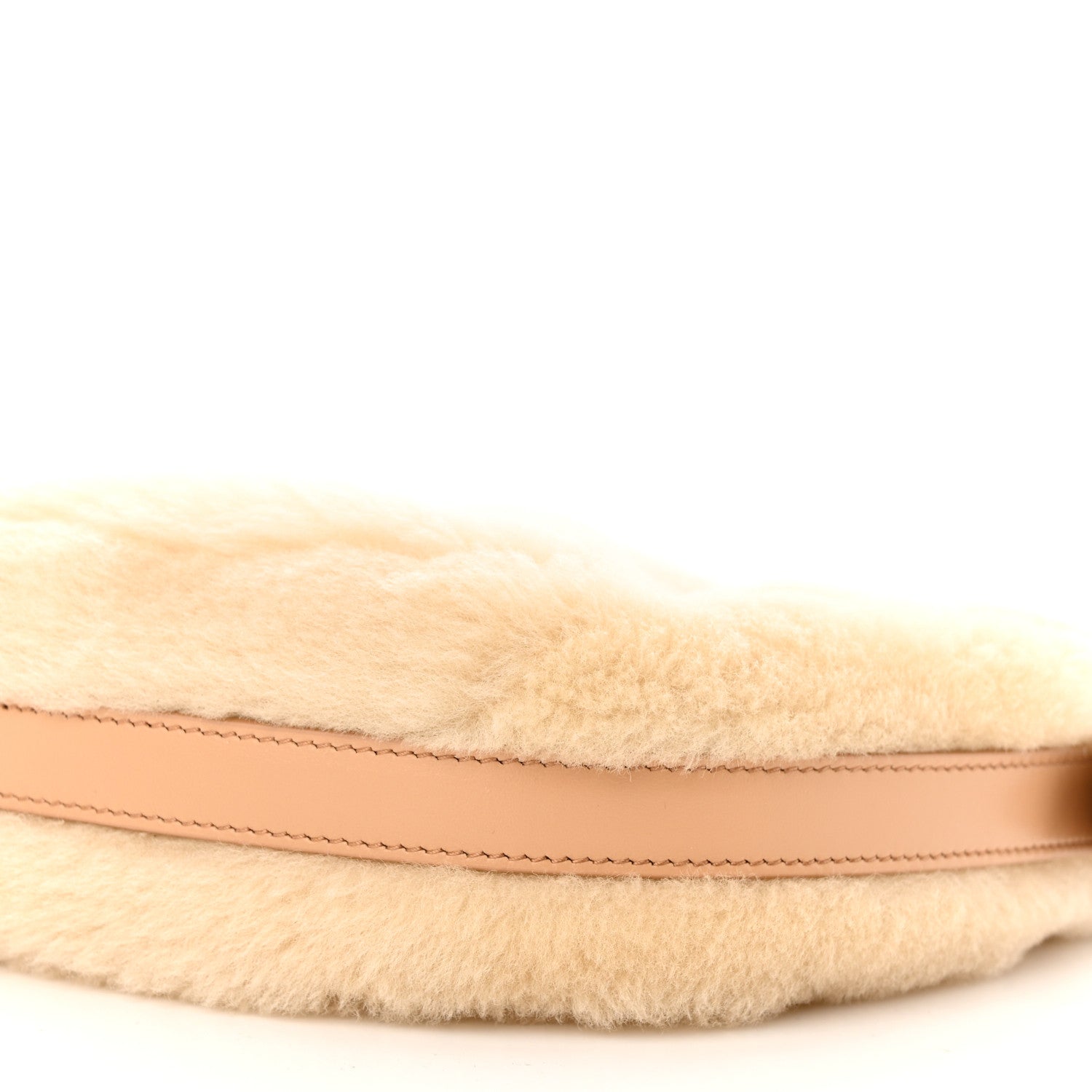 Prada Shearling Arque Shoulder Bag Ecru Noisette 11 of 12