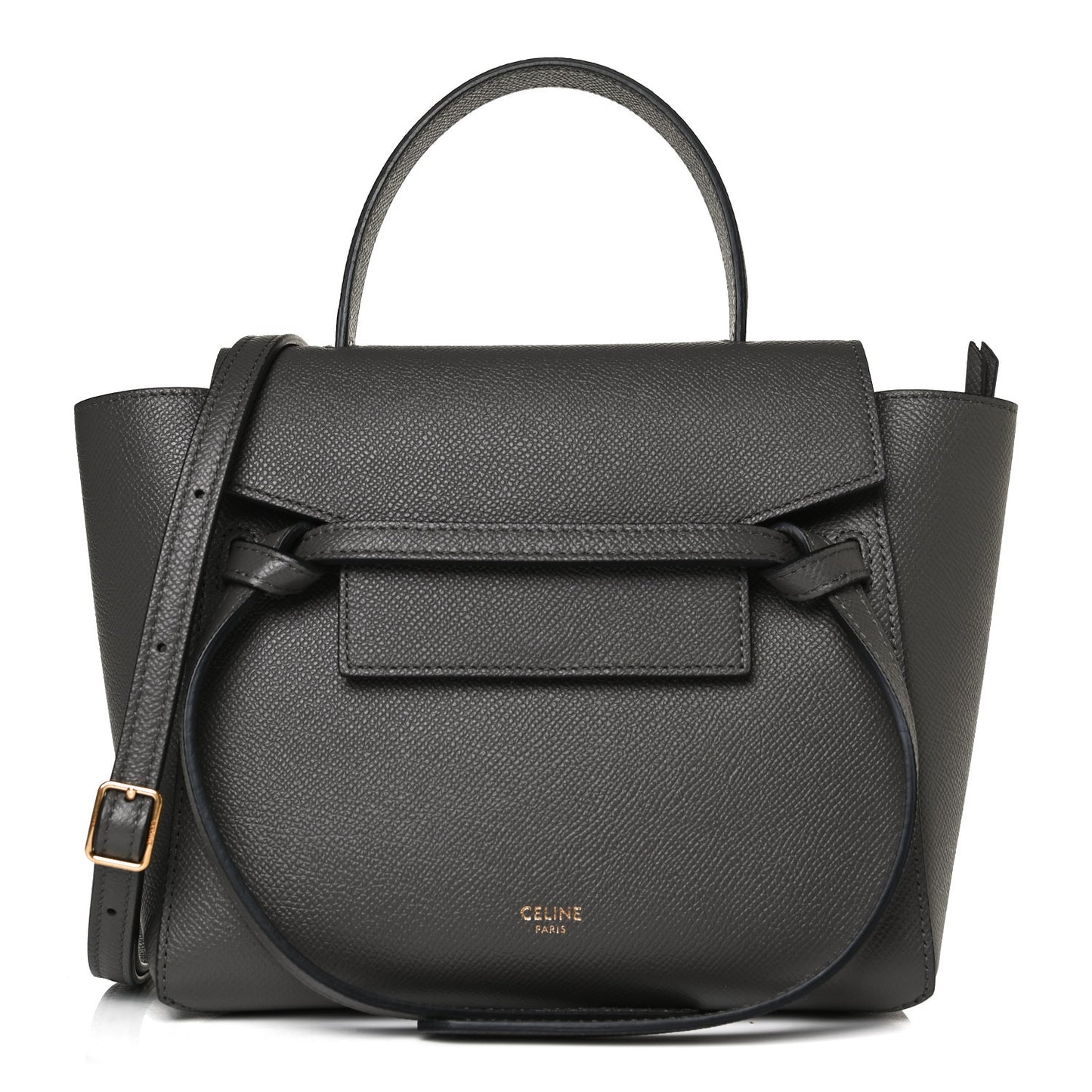 Grained Calfskin Nano Belt Bag Grey