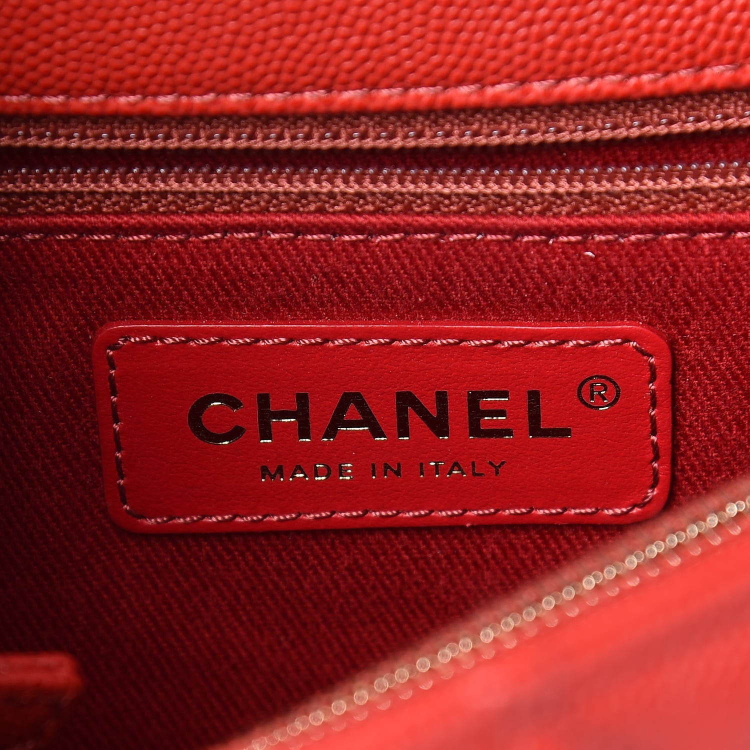 Chanel Caviar Quilted Small Coco Handle Flap Red 6 of 10