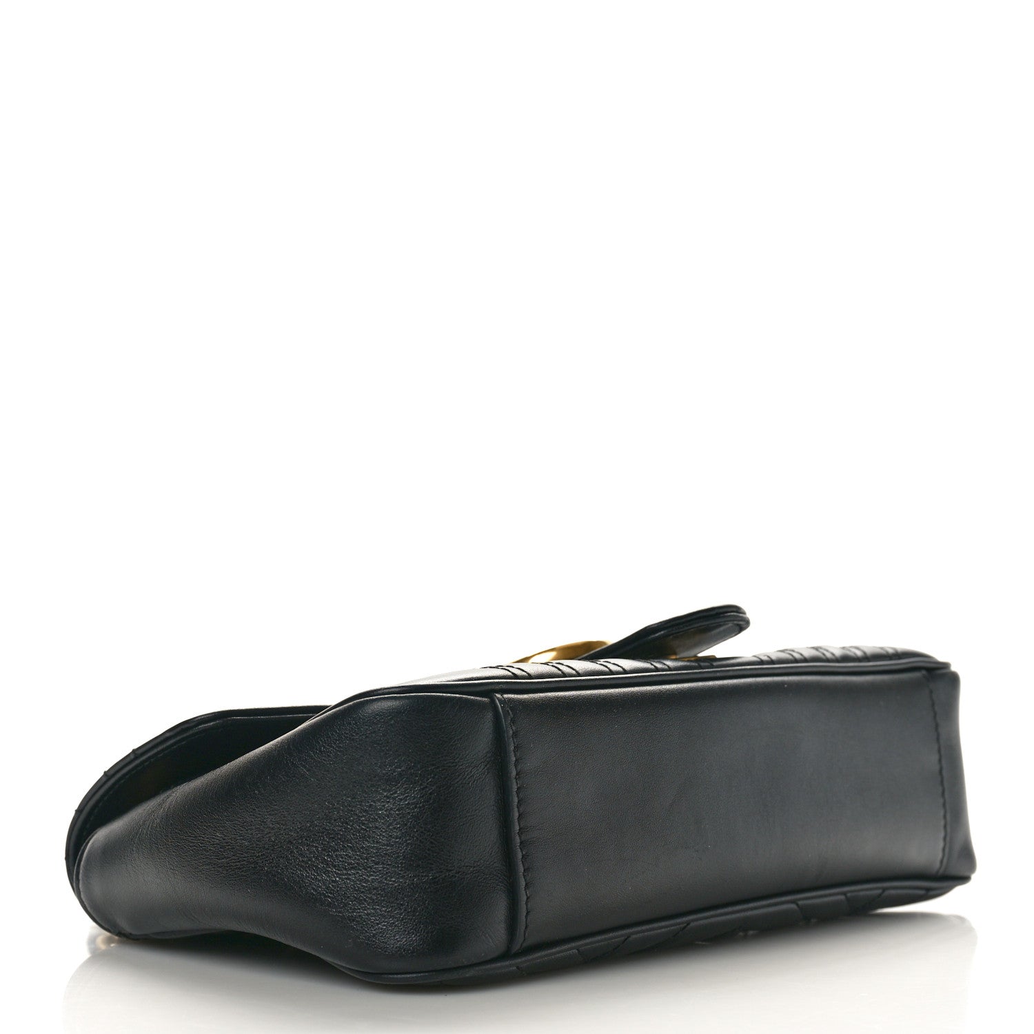 Gucci Calfskin Matelasse Small GG Marmont Shoulder Bag Black 4 of 11