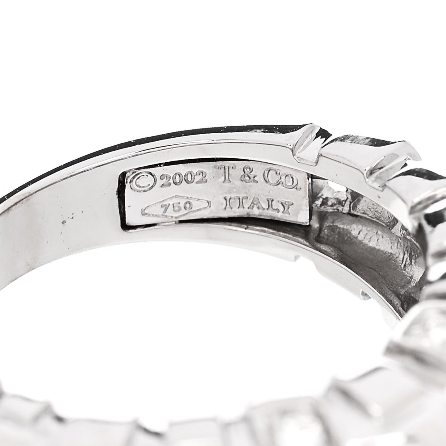 18K White Gold Diamond Vannerie Weave Ring 49 5