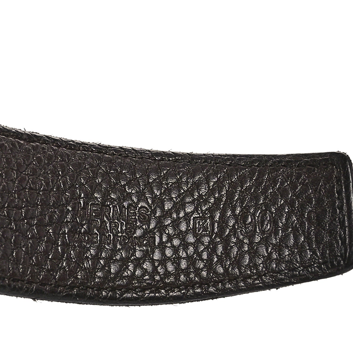 Hermes Box Togo 32mm H Belt 90 36 Black Chocolate 5 of 5