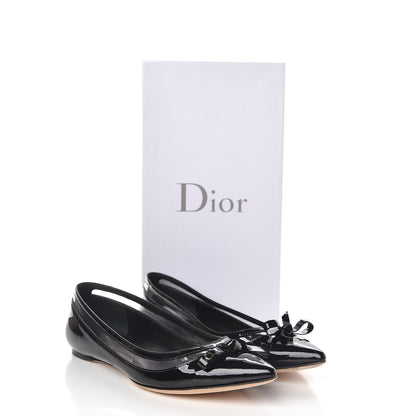 Christian Dior Patent PVC Bow Ballerina Flats 36.5 Black 12 of 12