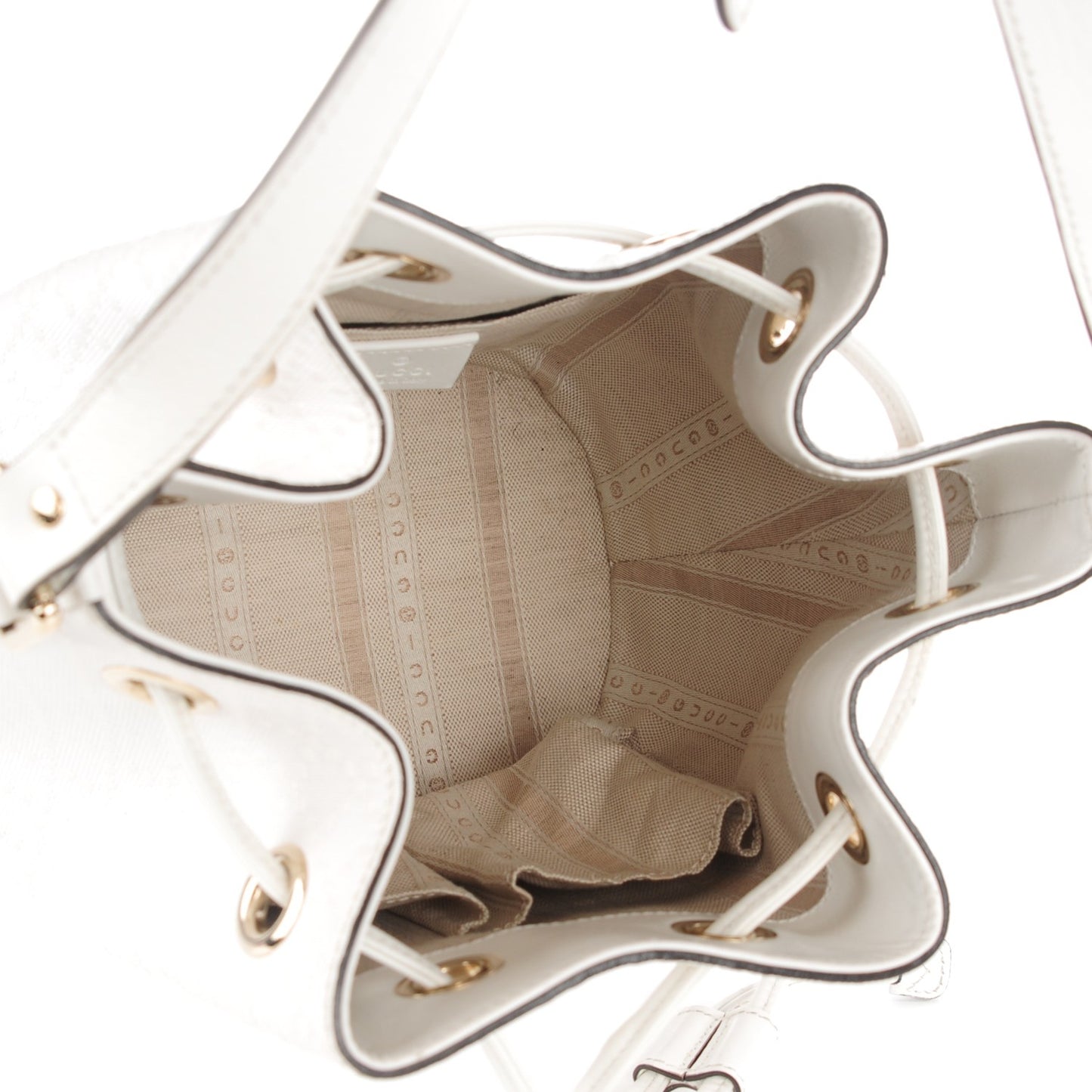 Hilary Lux Bright Diamante Small Bucket Bag Great White