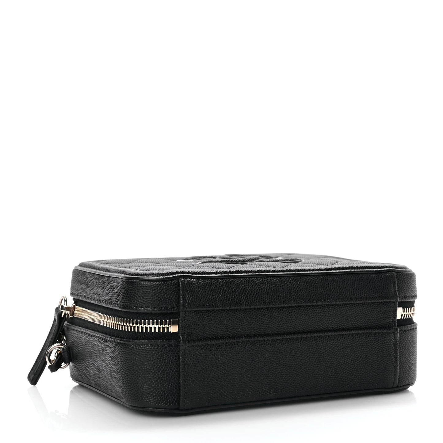 Caviar Quilted Small CC Filigree Vanity Case Black