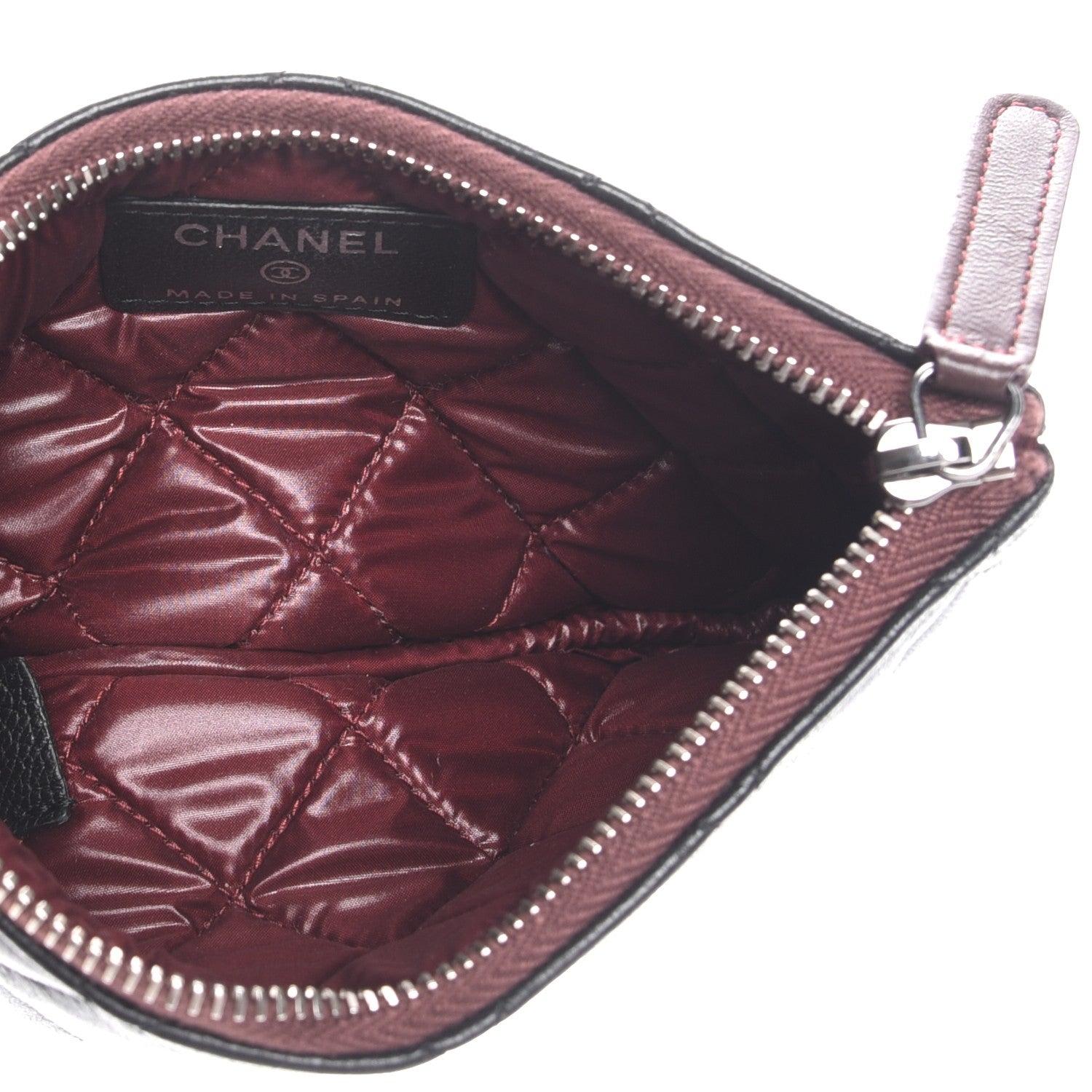 Chanel Lambskin Quilted Small Cosmetic Case Black 5 of 8