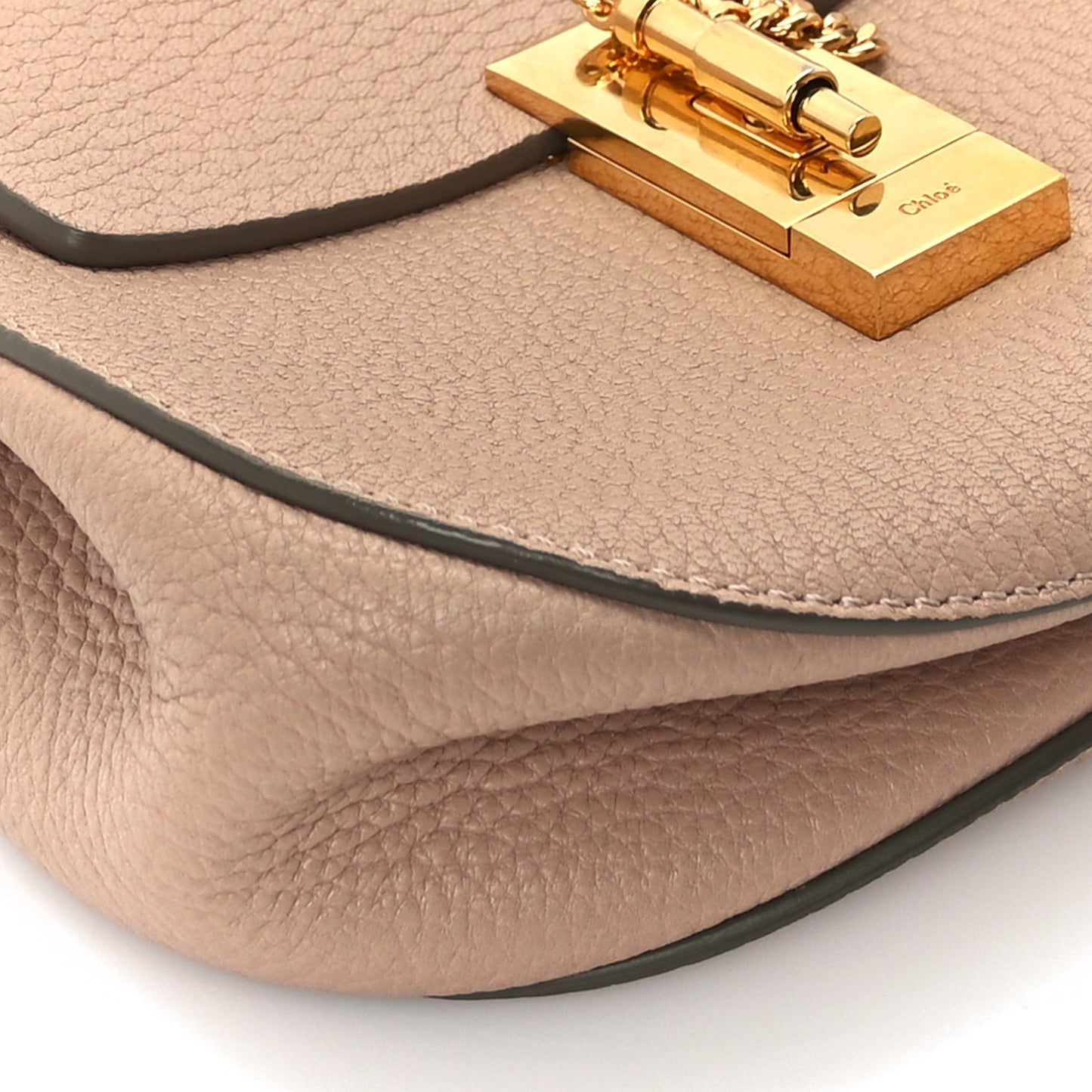 Grained Lambskin Drew Shoulder Bag Cement Pink