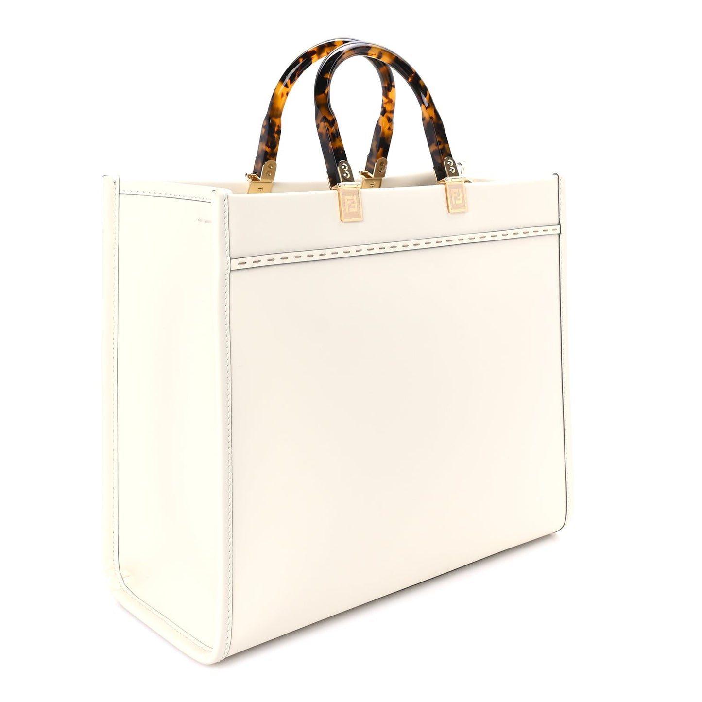 Vitello King Plexiglass Medium  Sunshine Shopper Tote White Ice