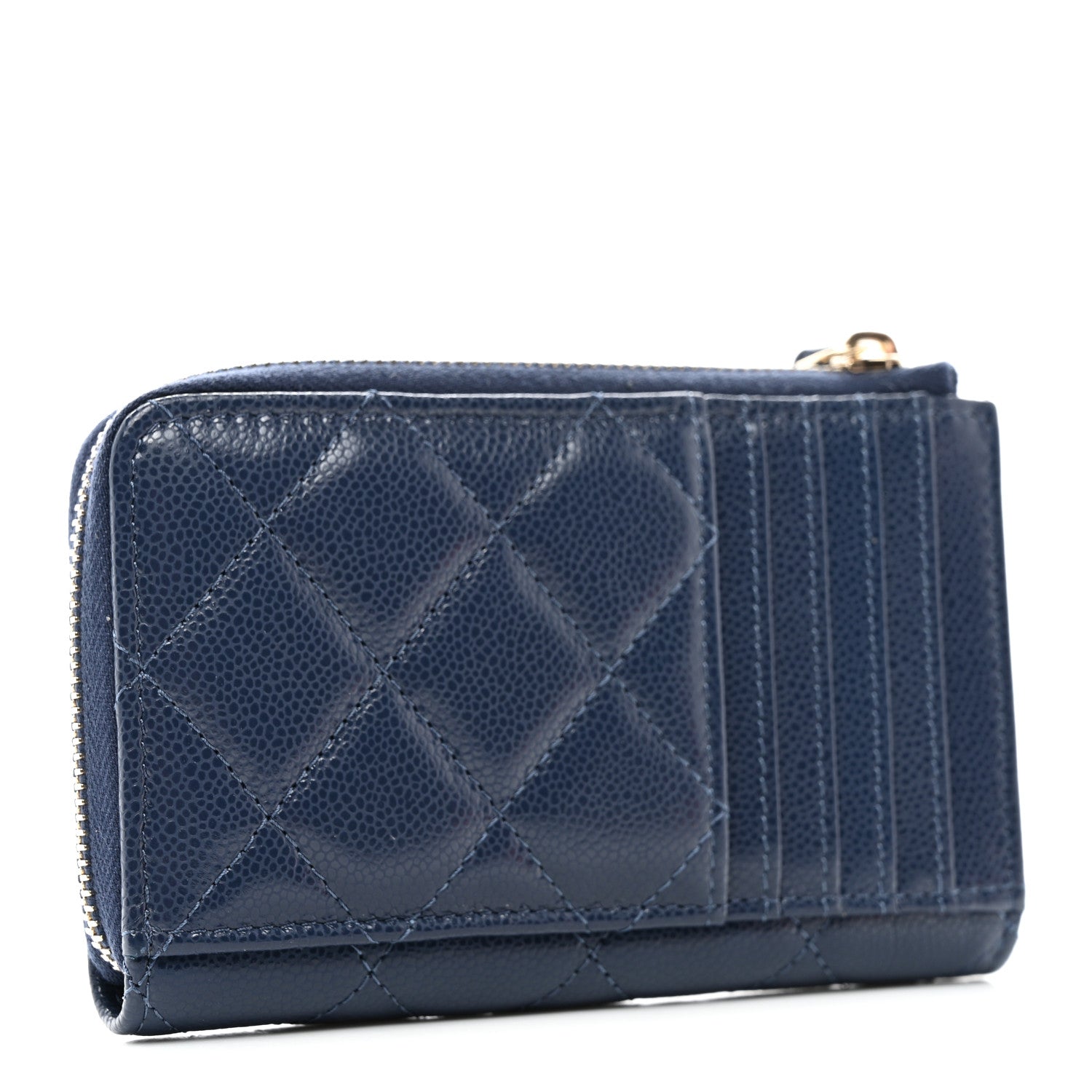 Chanel Caviar Quilted CC Zip Around Card Holder Navy 4 of 8