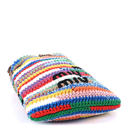 Miu Miu Fabric Crochet Drawstring Pouch  Multicolor 3 of 8