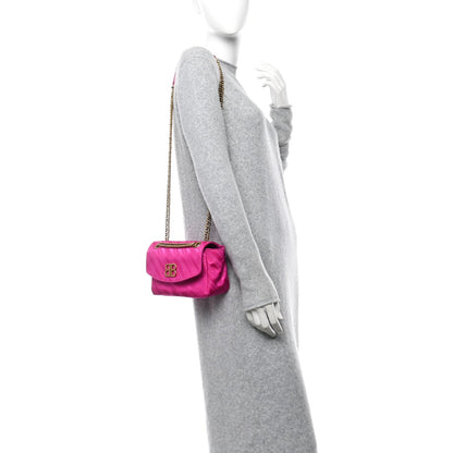 Balenciaga Nylon Jacquard Diagonal Logo S BB Round Shoulder Bag Rose Magenta 2 of 7