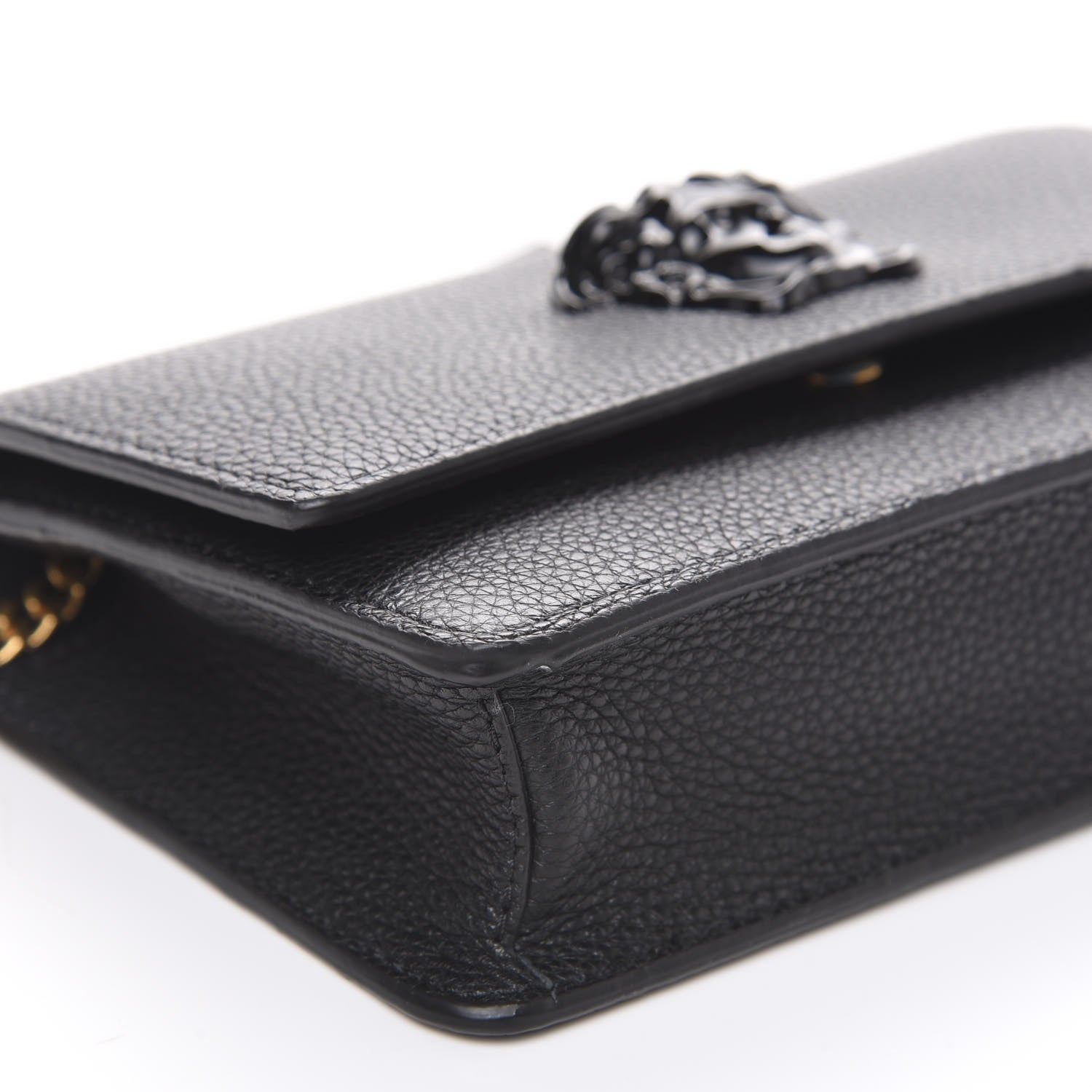 Versace Grained Calfskin Palazzo Chain Evening Bag Black 6 of 8