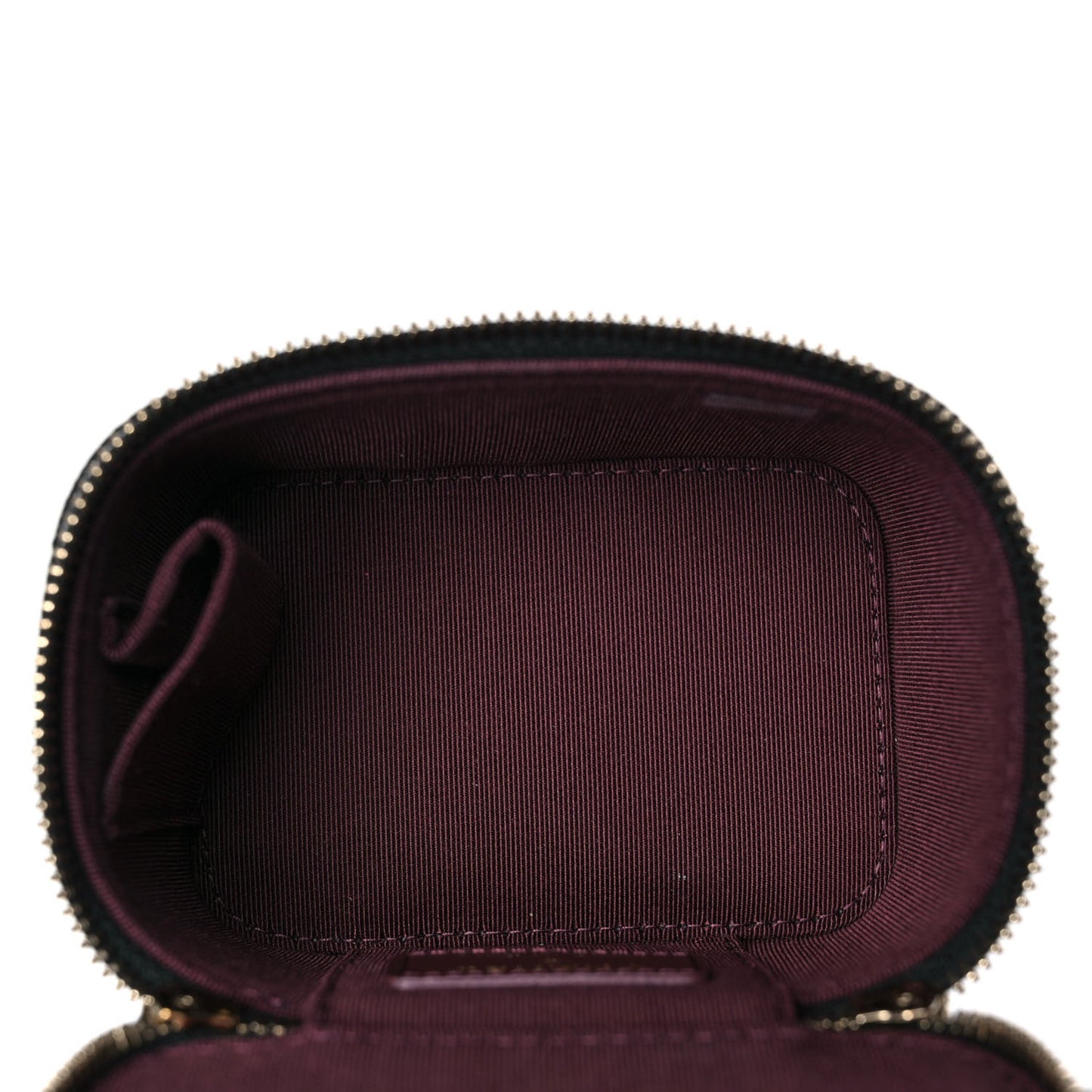 Caviar Quilted Mini Vanity Case With Chain Black