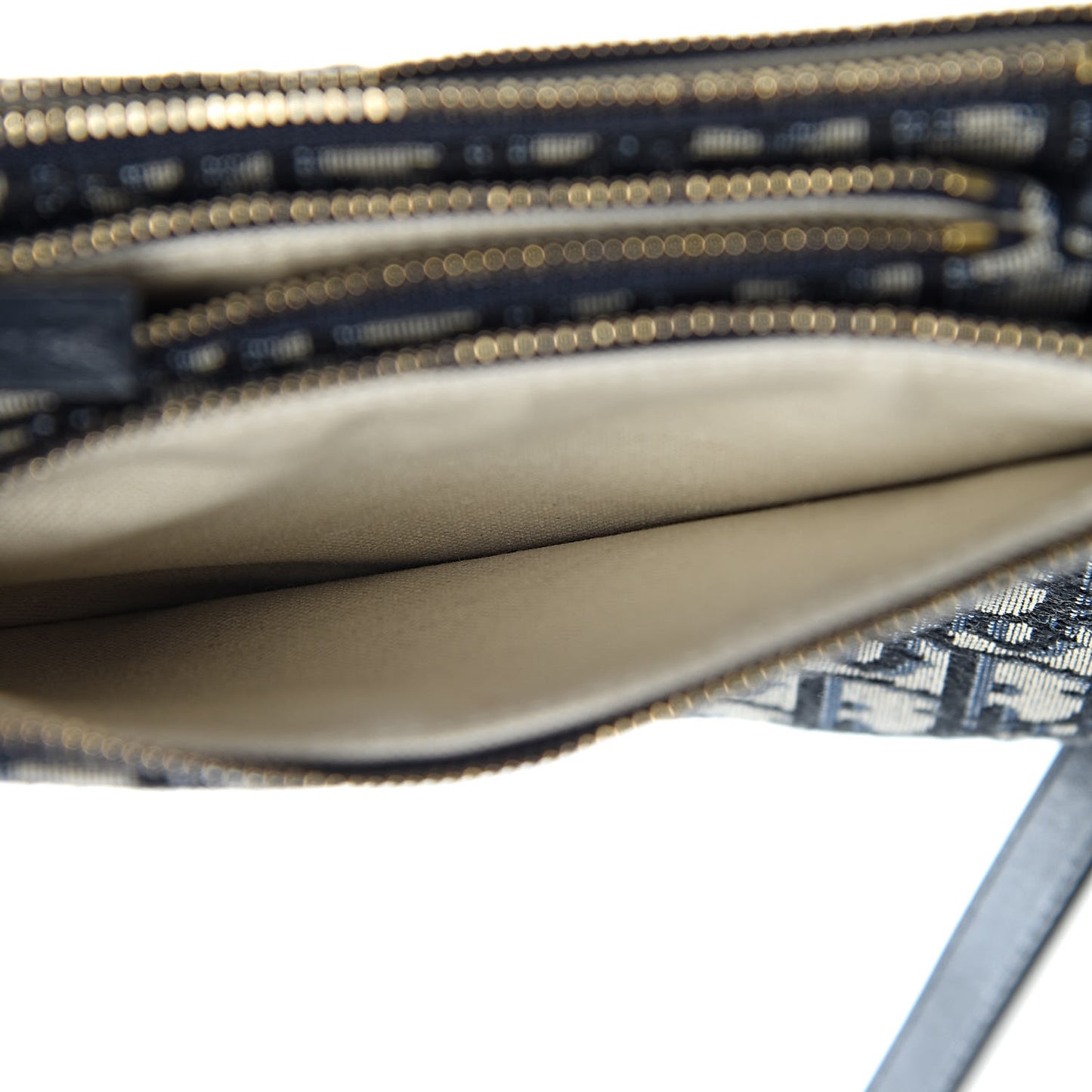 Oblique Saddle Pouch With Strap Navy Blue