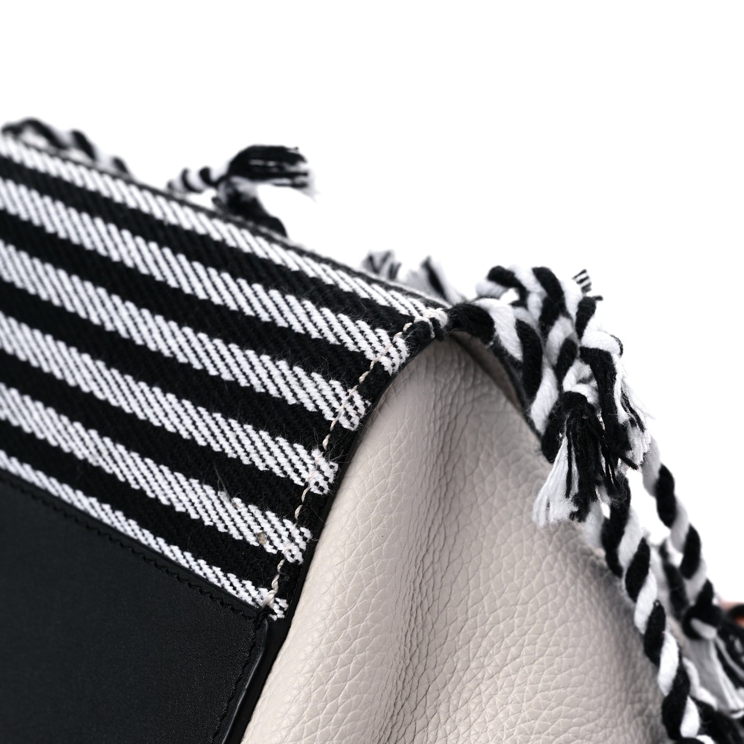 Calfskin Stripe Small Hammock Shoulder Bag Tan Black