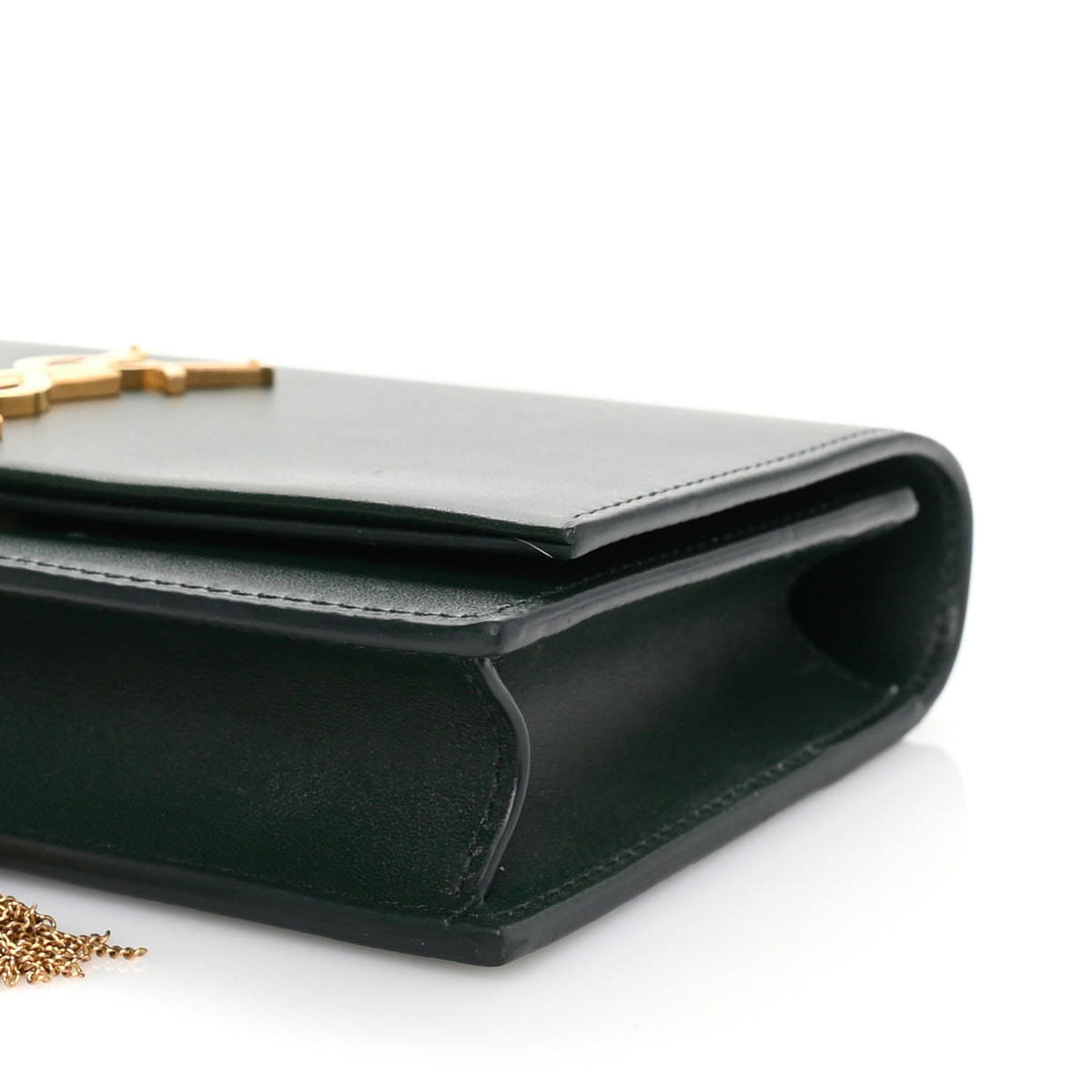 Saint Laurent Smooth Calfskin Classic Monogram Kate Tassel Chain Wallet Dark Leaf 8 of 8