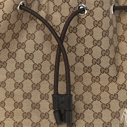 Gucci Monogram Dollar Calfskin O Drawstring Backpack  Beige Ebony Testa di Moro Dark Chocolate 6 of 8