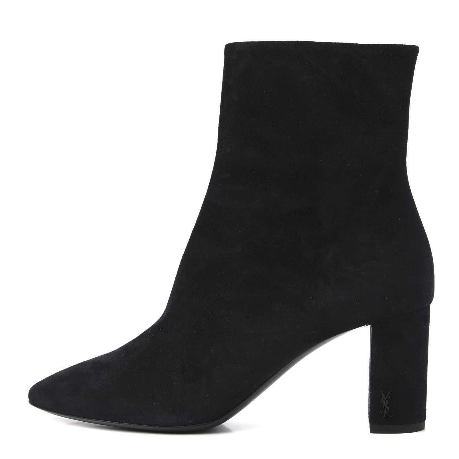 Saint Laurent Suede Loulou 95 Ankle Zip Boot 38.5 Black 1 of 9