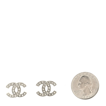 Chanel Crystal CC Earrings Silver 2 of 4