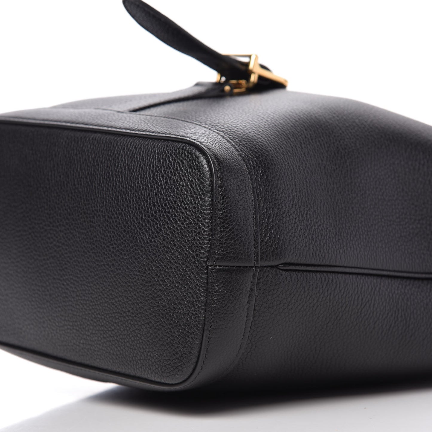 Soft Grained Calfskin Medium Bucket Bag Black