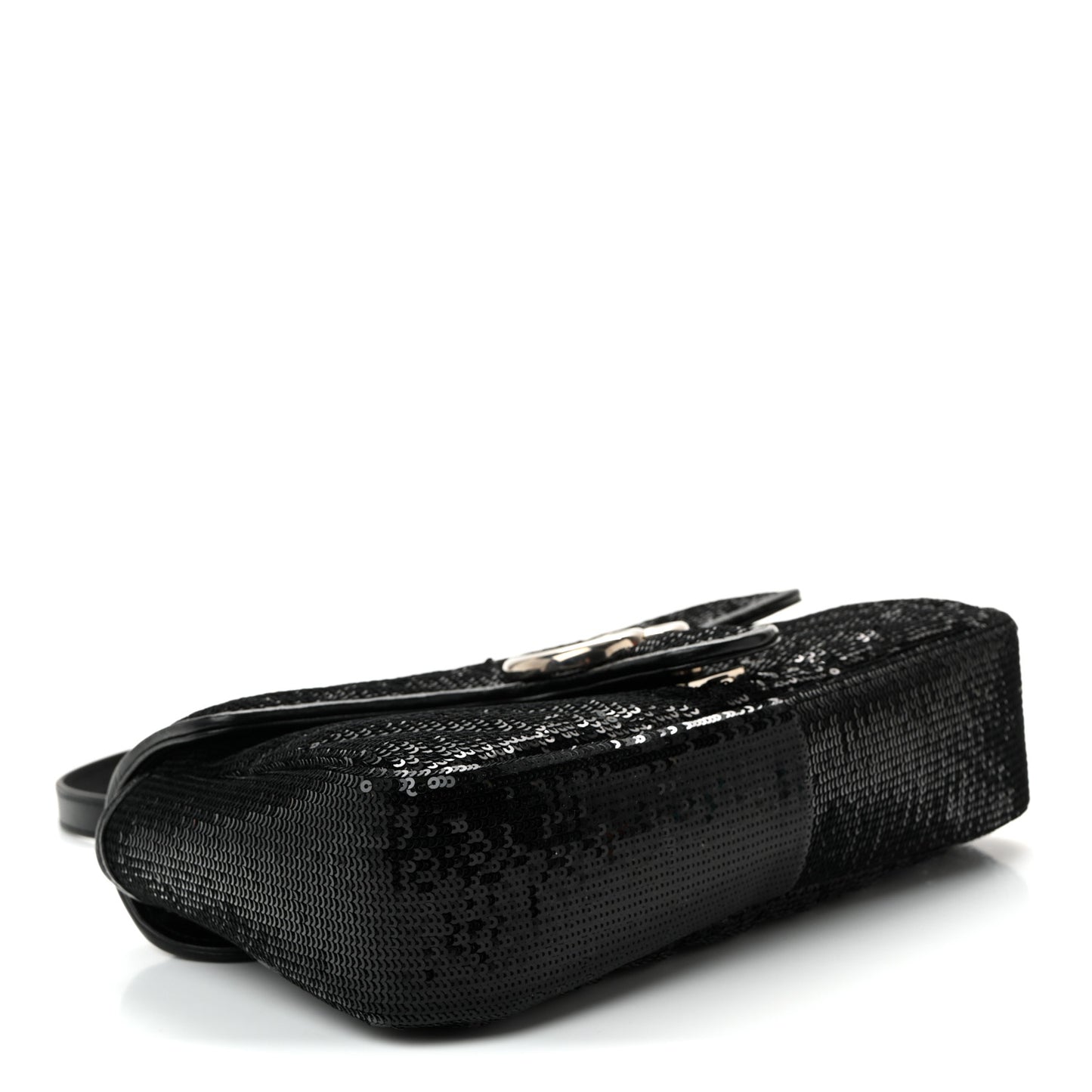 Sequin Matelasse Small GG Marmont Shoulder Bag Black