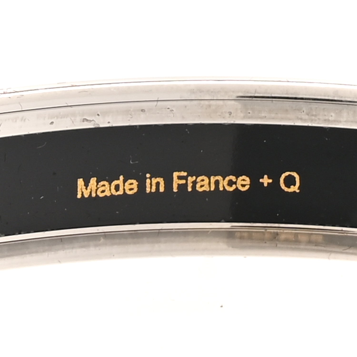 Hermes Enamel Printed Narrow Caleche Bracelet 65 Black 5 of 6