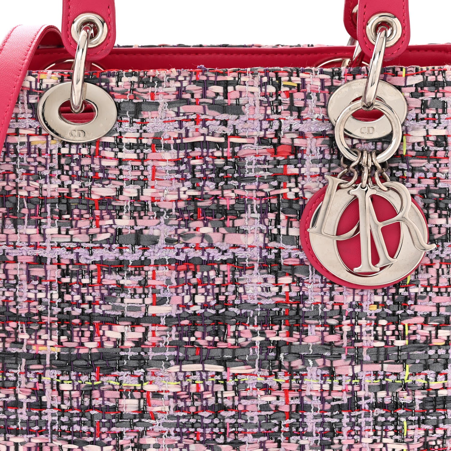 Christian Dior Tweed Medium Lady Dior Pink Multicolor 8 of 11
