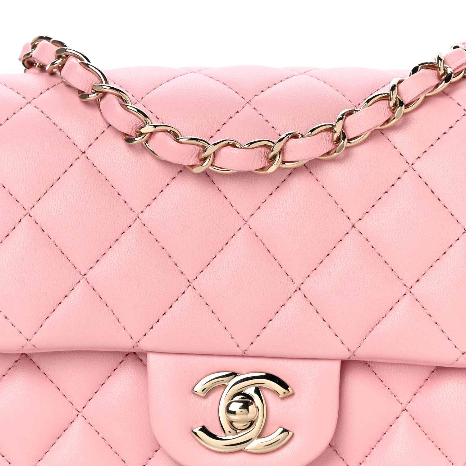 Chanel Lambskin Quilted Mini Square Flap Pink 7 of 10