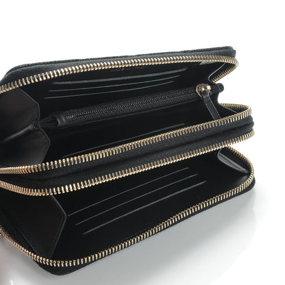 Chanel Caviar Quilted Large Gusset Double Zip Around Wallet Black 5 of 15