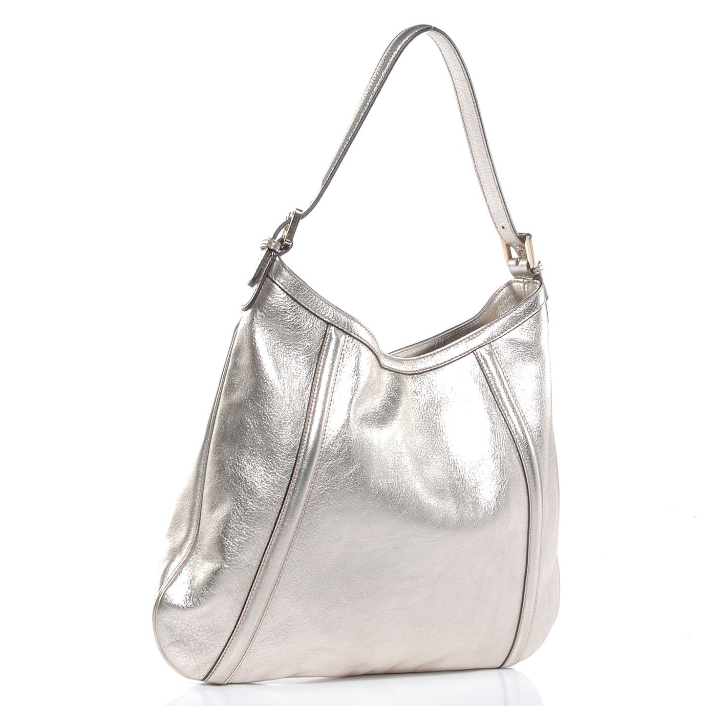 Leather Medium Britt Hobo Platinum