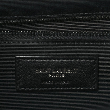 Saint Laurent Grain De Poudre Textured Mixed Matelasse Large Triquilt Monogram Monochrome Satchel Black 5 of 8