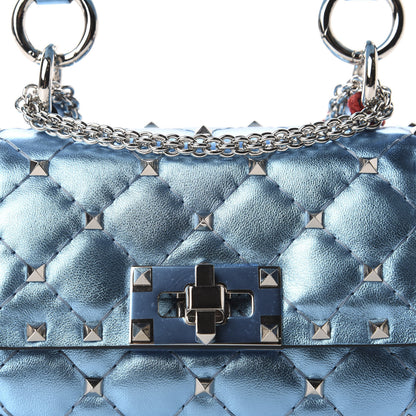 Valentino Garavani Metallic Nappa Micro Rockstud Spike Shoulder Bag Cerulean 9 of 9