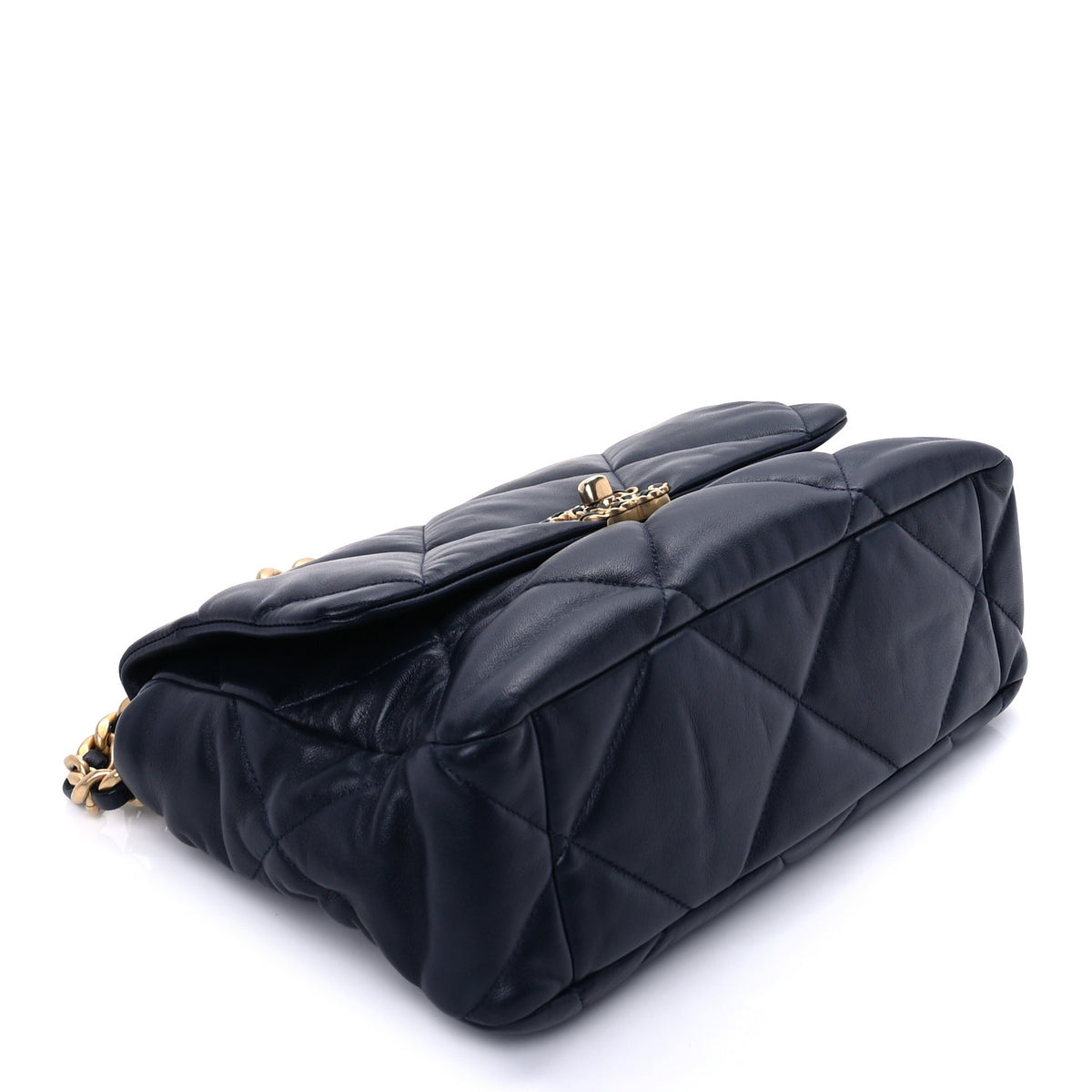 Chanel Lambskin Quilted Large Chanel 19 Flap Navy Blue 8 of 8