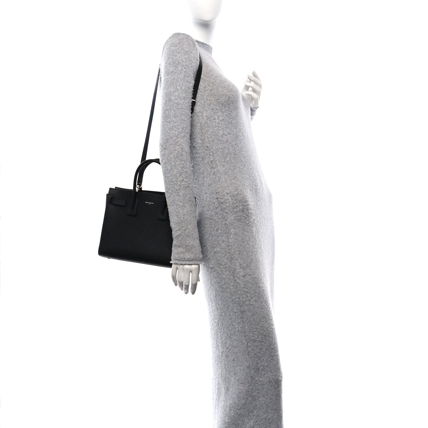 Grained Calfskin Baby Sac De Jour Black