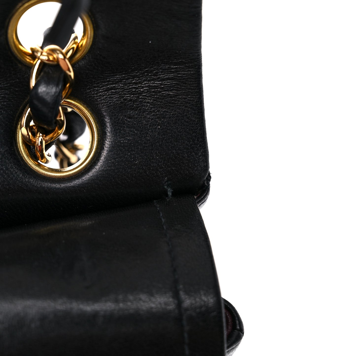 Lambskin Quilted Medium Double Flap Black