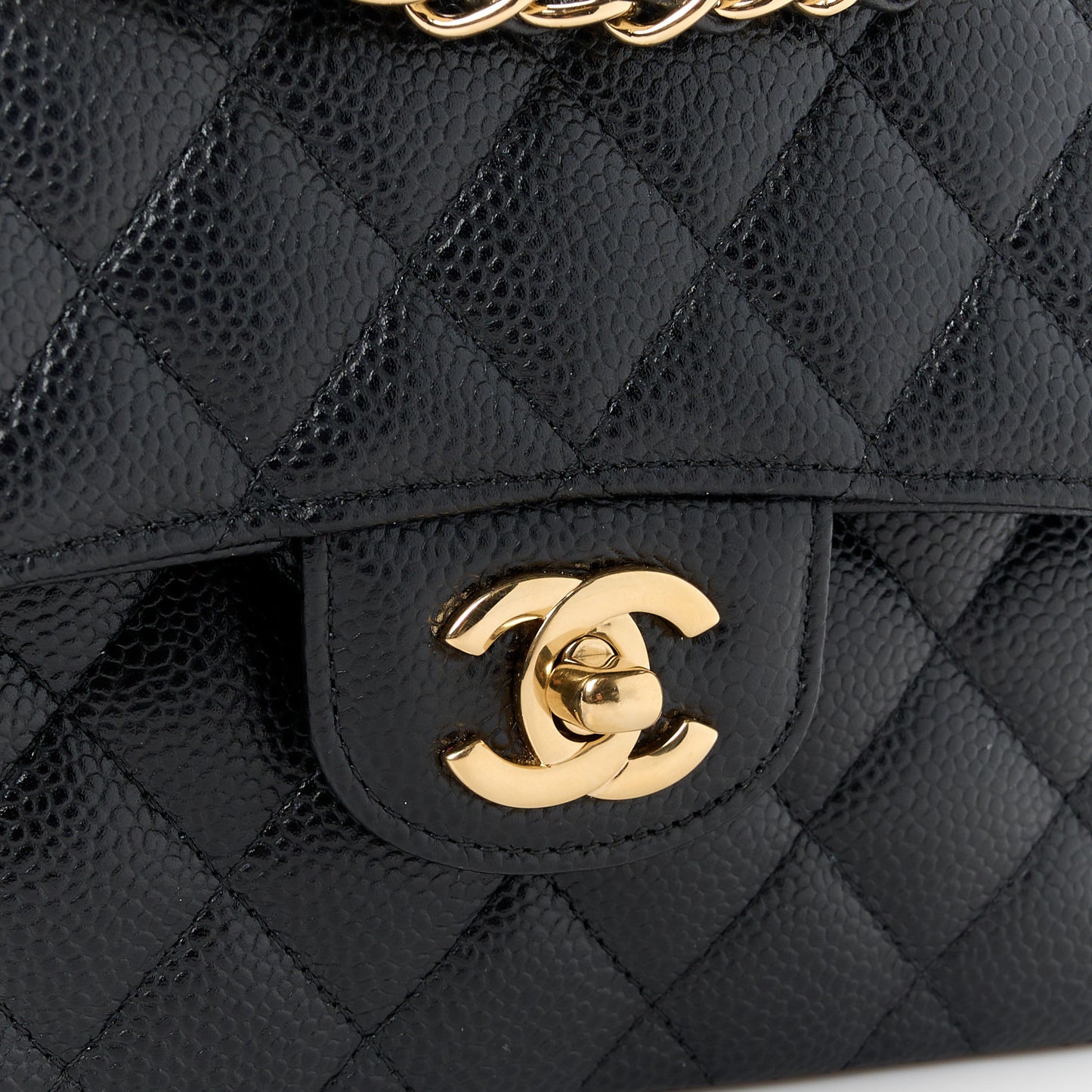 Caviar Quilted Small Double Flap Black