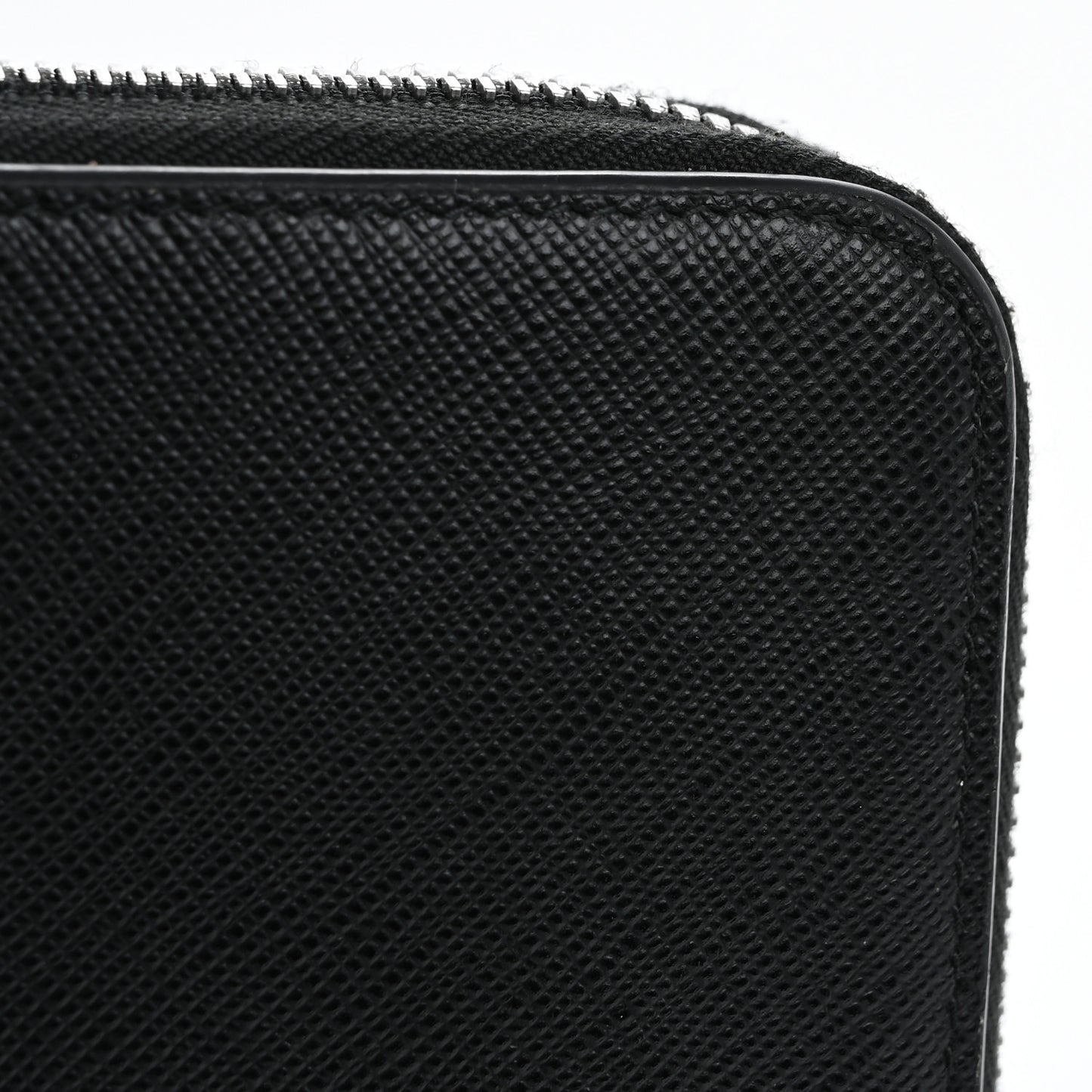 Saffiano Embossed Zip Around Wallet Black