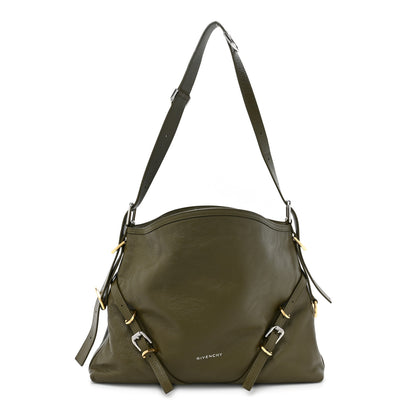 Givenchy Tumbled Calfskin Medium Voyou Bag Dark Green 1 of 13