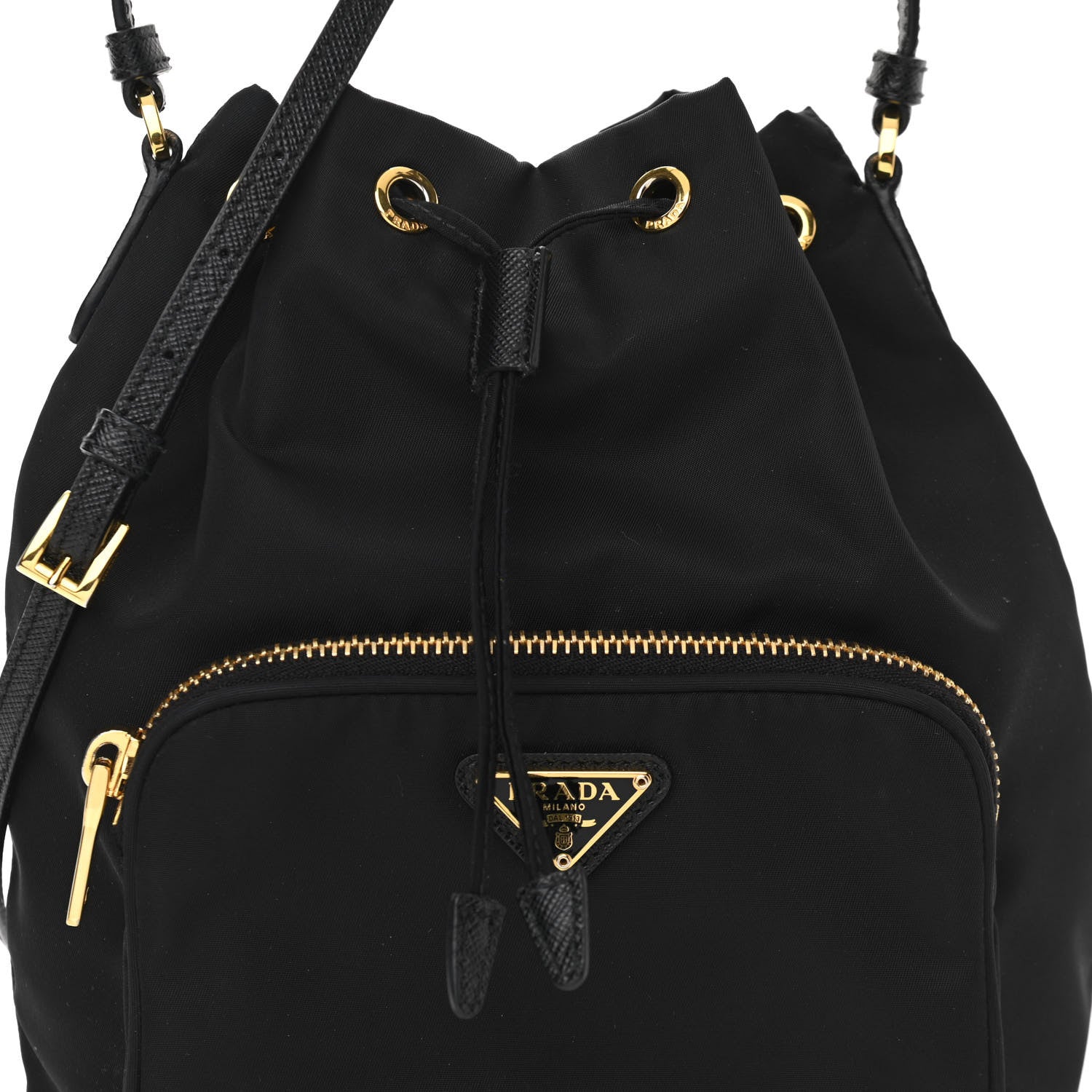 Prada Re-Nylon Duet Drawstring Shoulder Bag Black 9 of 11