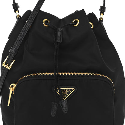 Prada Re-Nylon Duet Drawstring Shoulder Bag Black 9 of 11